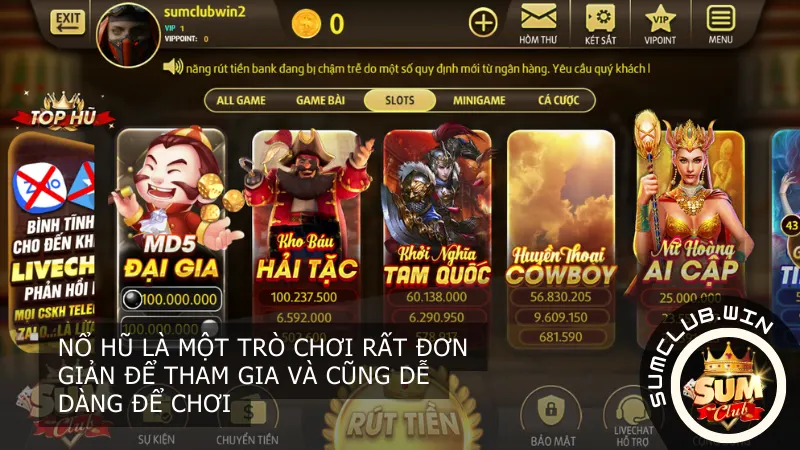 Nổ Hũ trở thành một trong những lựa chọn hàng đầu tại các sòng bài trực tuyến