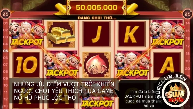 Những ưu điểm vượt trội khiến người chơi yêu thích tựa game Nổ hũ Phúc Lộc Thọ
