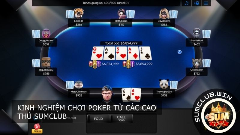 Kinh nghiệm chơi Poker từ các cao thủ SUMCLUB